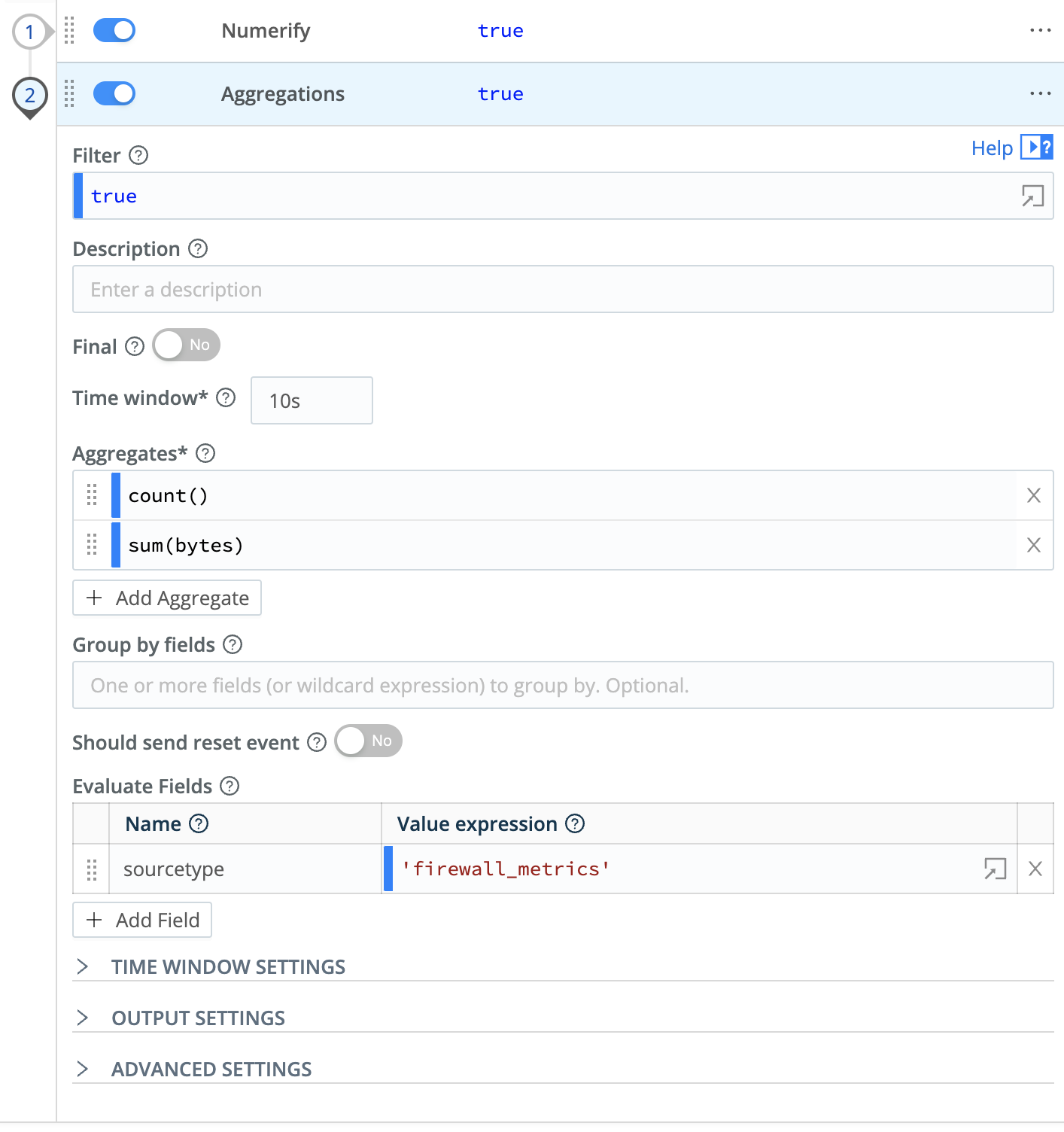 Aggregate Function Config