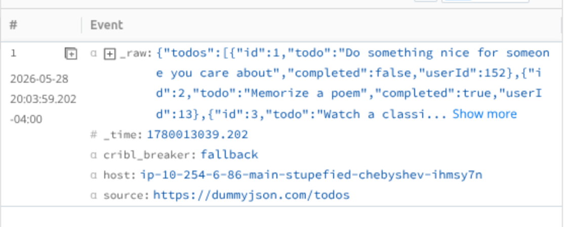 JSON output
