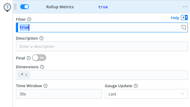 Rollup Metrics Configuration